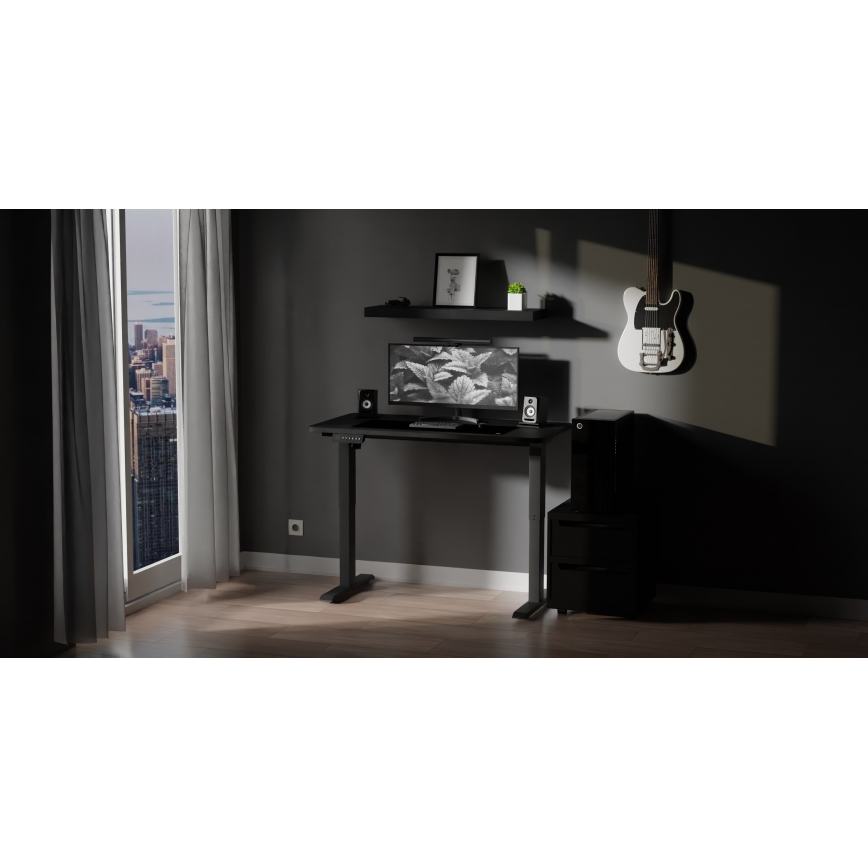 Höjdjusterbar skrivbord LEVANO 120x60 cm svart