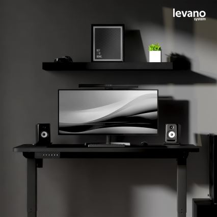 Höjdjusterbar skrivbord LEVANO 120x60 cm svart