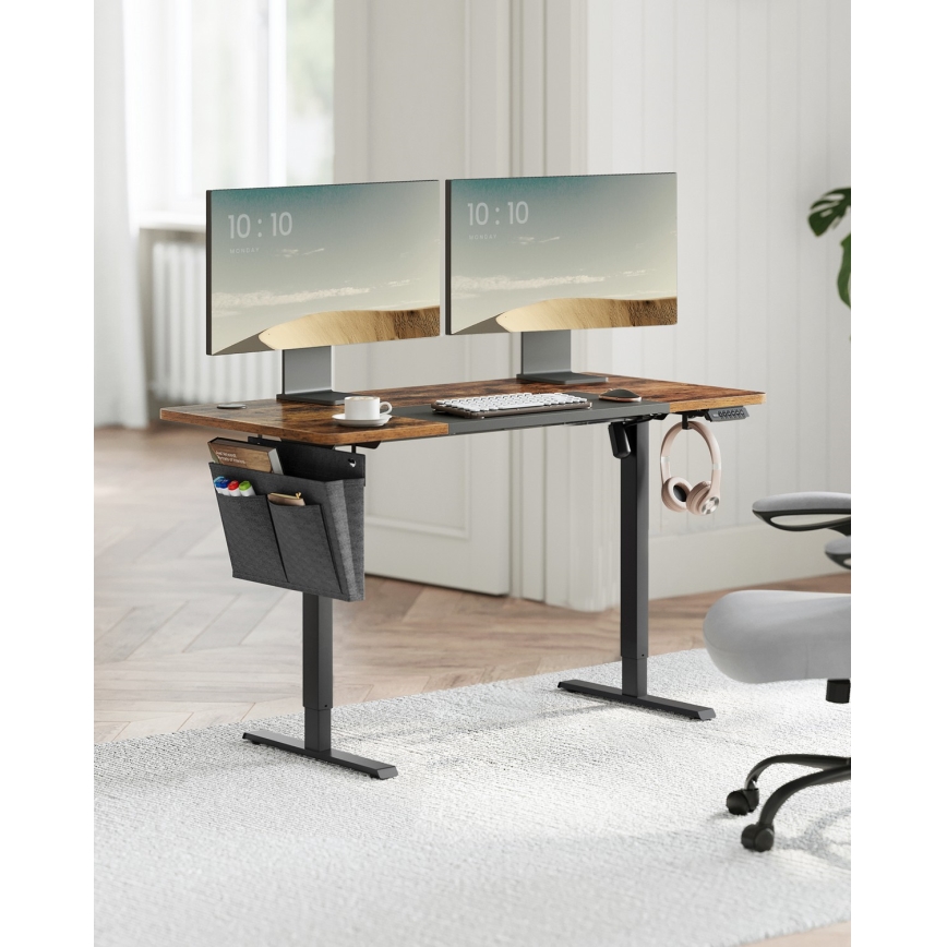 Höjdjusterbart skrivbord SOLEA-X brun/svart