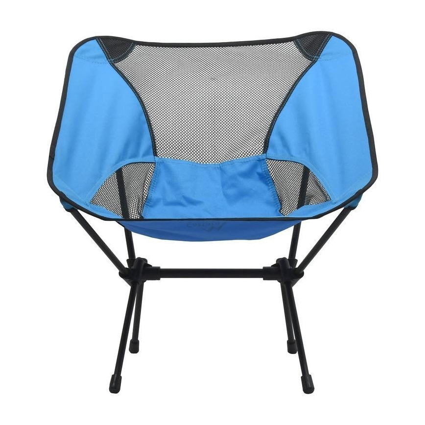 Hopfällbar campingstol blå 63 cm
