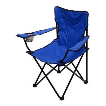 Hopfällbar campingstol blå