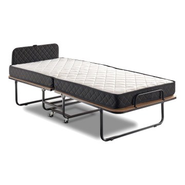 Hopfällbar enkelsäng i metall HERON 90x204 cm, vit, maxbelastning 120 kg