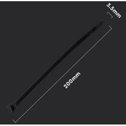 Hopfällbara plastband 3,5x200mm 100st svart