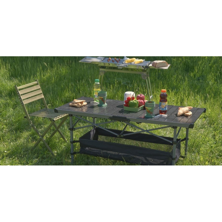 Hopfällbart campingbord 123x55cm antracit