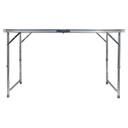 Hopfällbart campingbord + 4x stol vit/matt krom