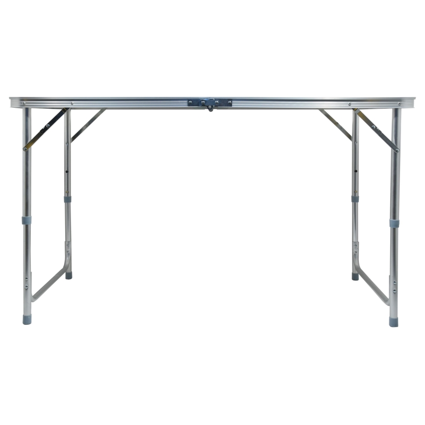 Hopfällbart campingbord + 4x stol vit/matt krom