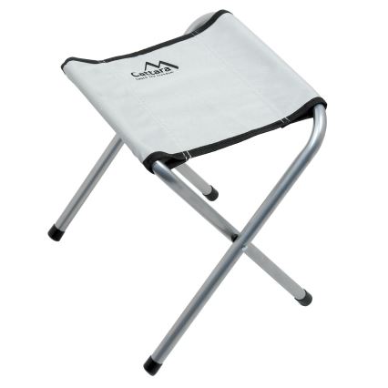 Hopfällbart campingbord + 4x stol vit/matt krom