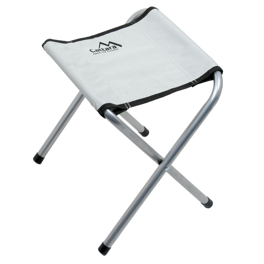 Hopfällbart campingbord + 4x stol vit/matt krom