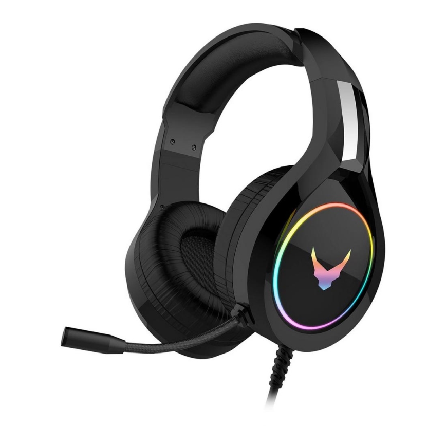 hörlurar med en mikrofon VARR GAMING RGB USB svart