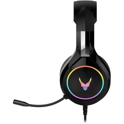 hörlurar med en mikrofon VARR GAMING RGB USB svart