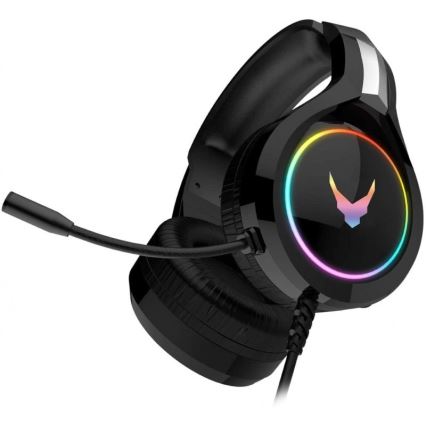 hörlurar med en mikrofon VARR GAMING RGB USB svart