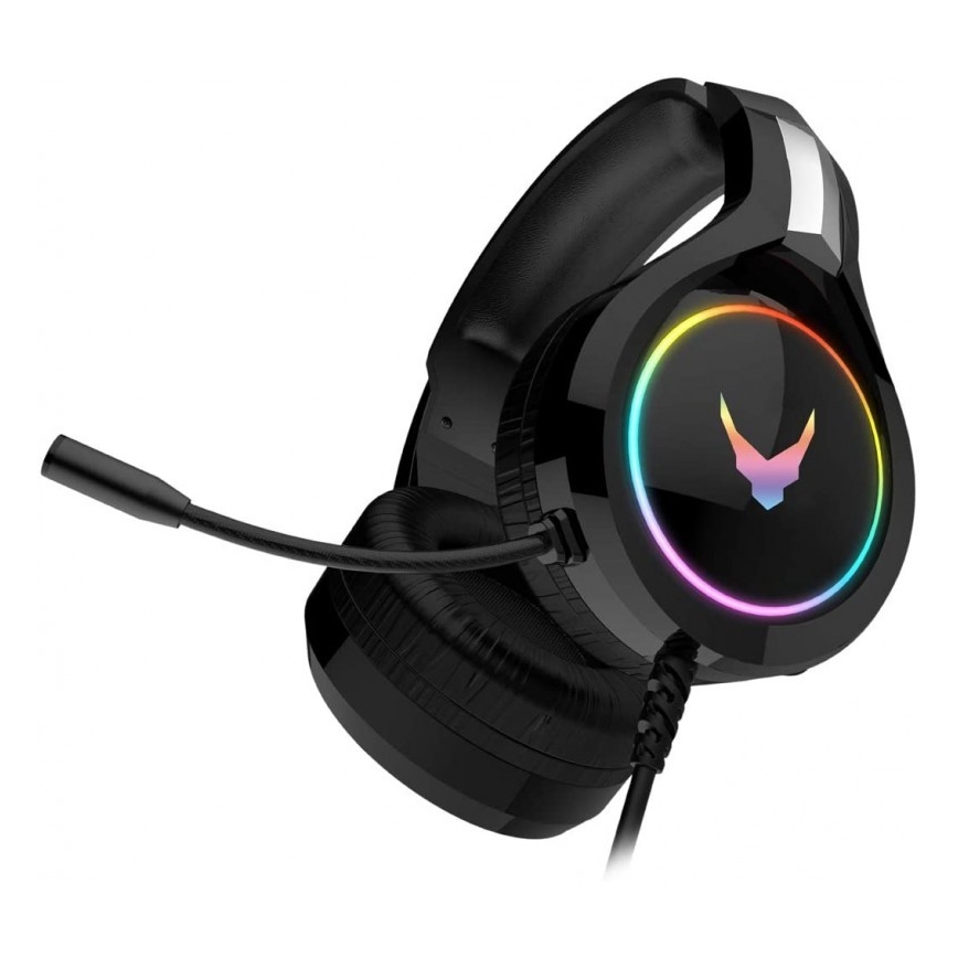 hörlurar med en mikrofon VARR GAMING RGB USB svart