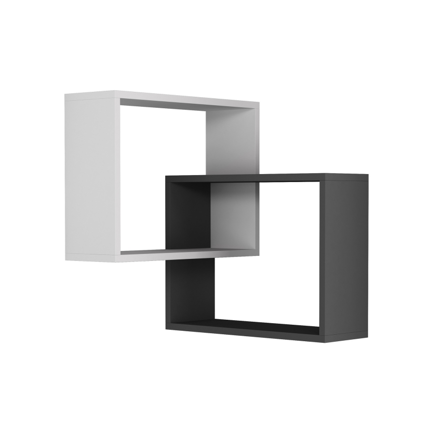 Hörn vägghylla RING 68x68 cm vit/antricit