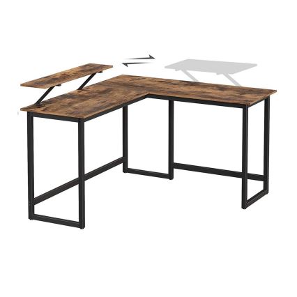 Hörnskrivbord SOLEA brun/svart