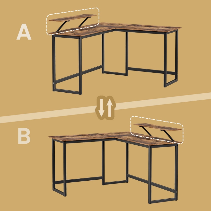 Hörnskrivbord SOLEA svart