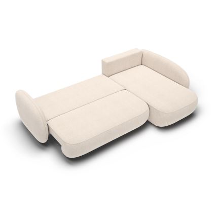 Hörnsoffa med förvaringsutrymme, L-formad, OLBIA höger, beige