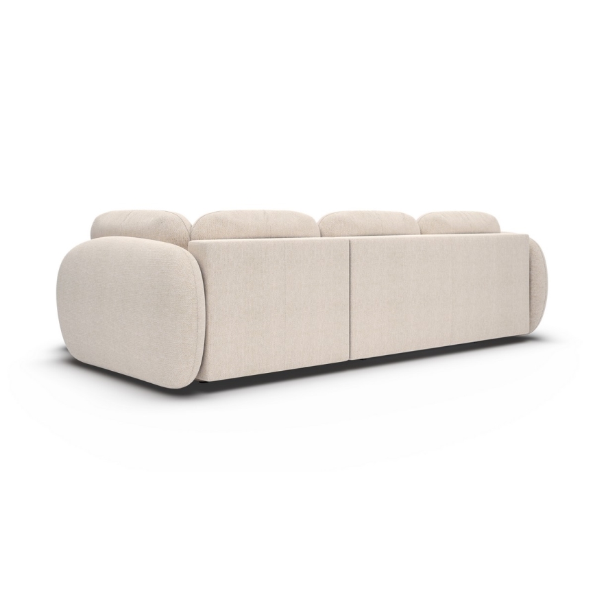Hörnsoffa med förvaringsutrymme, L-formad, OLBIA höger, beige