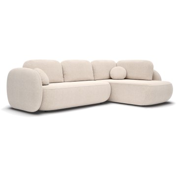 Hörnsoffa med förvaringsutrymme, L-formad, OLBIA höger, beige