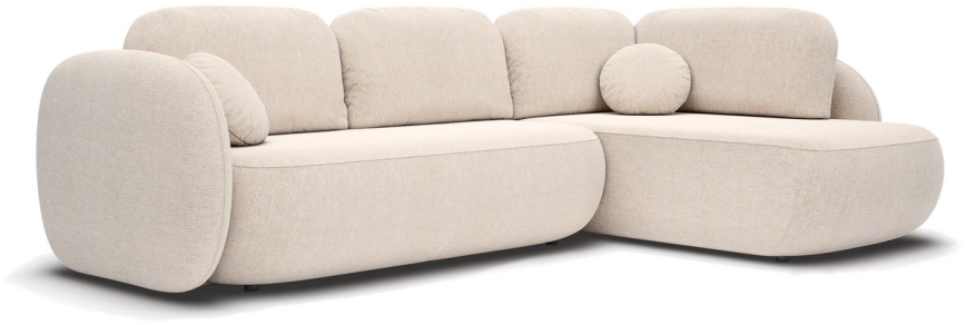 Hörnsoffa med förvaringsutrymme, L-formad, OLBIA höger, beige