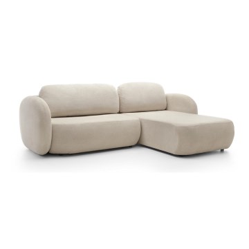 Hörnsoffa med förvaringsutrymme OLBIA, höger, beige