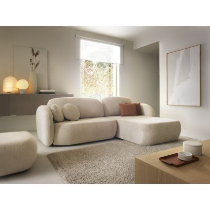 Hörnsoffa med förvaringsutrymme OLBIA, höger, beige