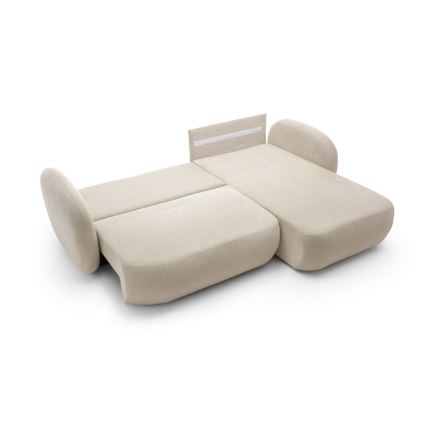 Hörnsoffa med förvaringsutrymme OLBIA, höger, beige
