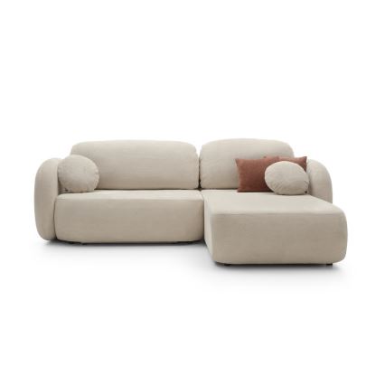 Hörnsoffa med förvaringsutrymme OLBIA, höger, beige