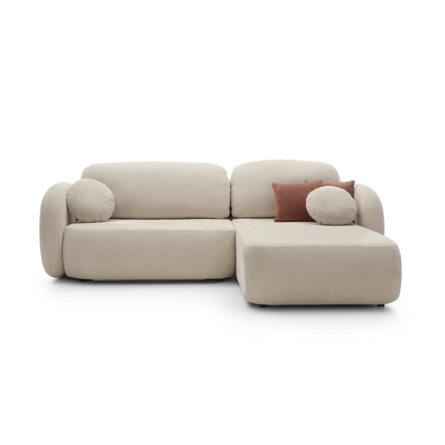 Hörnsoffa med förvaringsutrymme OLBIA, höger, beige