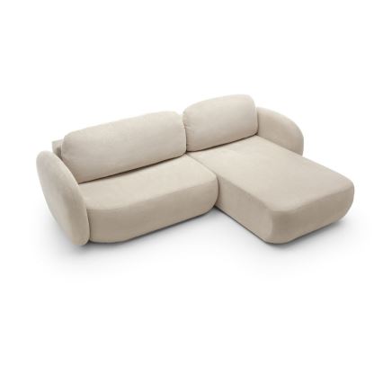 Hörnsoffa med förvaringsutrymme OLBIA, höger, beige