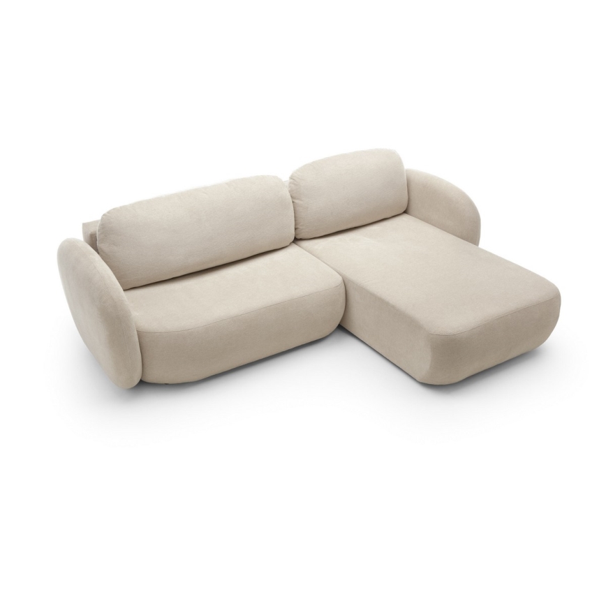 Hörnsoffa med förvaringsutrymme OLBIA, höger, beige