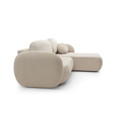 Hörnsoffa med förvaringsutrymme OLBIA, höger, beige