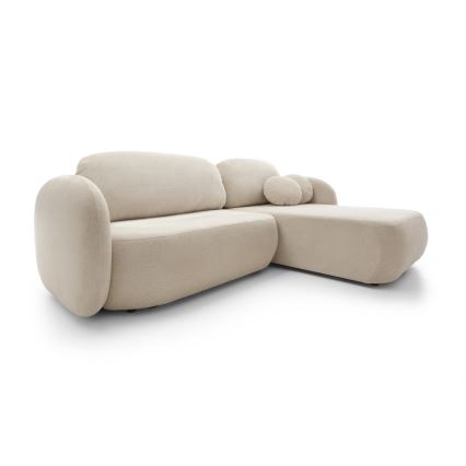 Hörnsoffa med förvaringsutrymme OLBIA, höger, beige