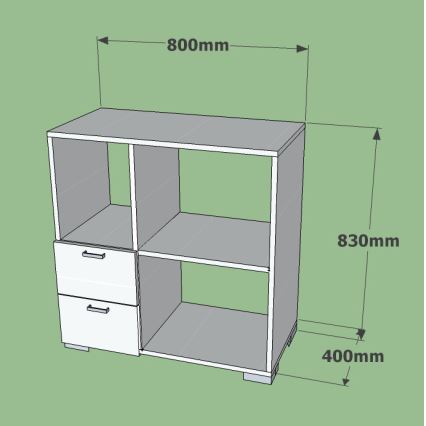Hylla ECE 83x80 cm vit