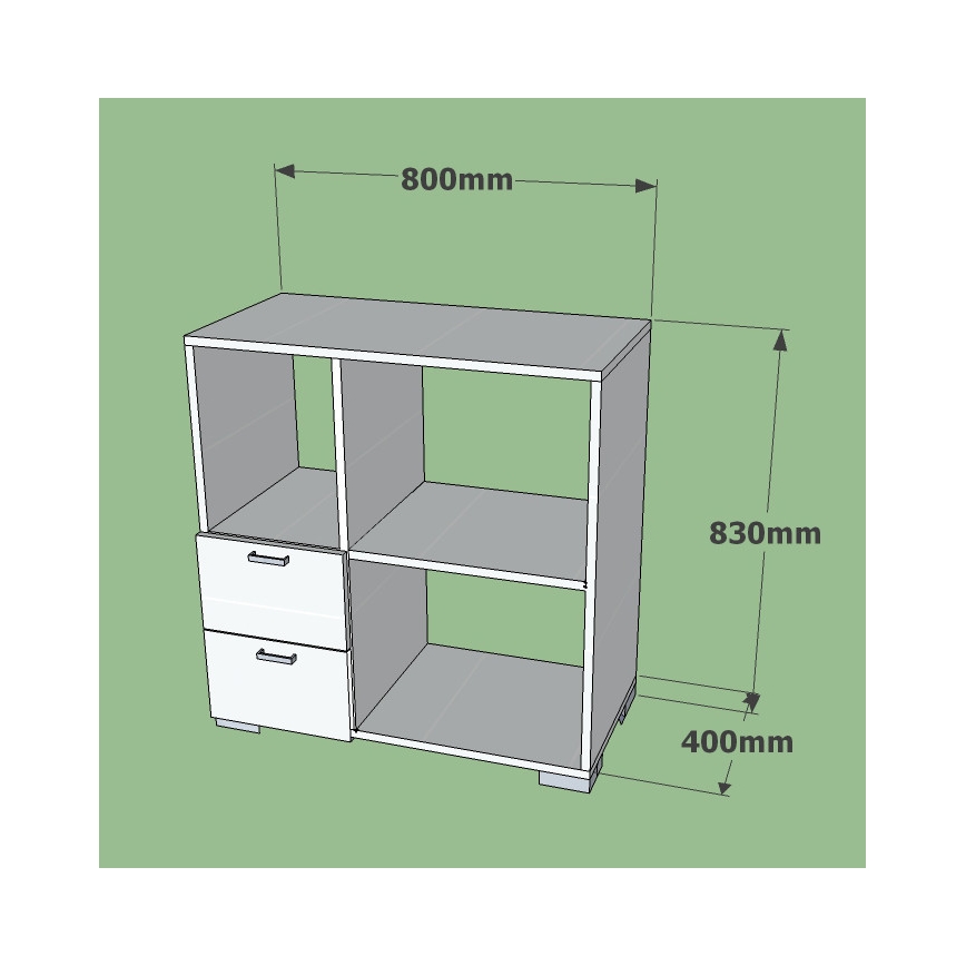 Hylla ECE 83x80 cm vit