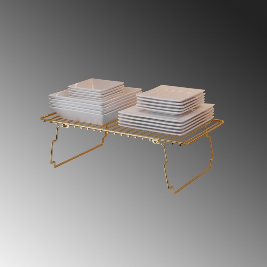 Hyllorganisatör 42x19 cm guld