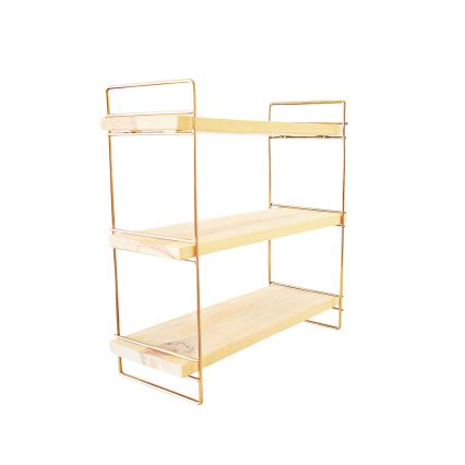 Hyllorganisatör 45x40 cm guld/brun