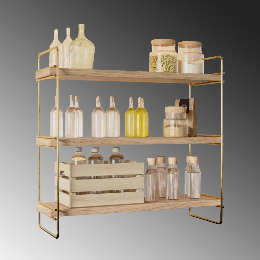 Hyllorganisatör 45x40 cm guld/brun