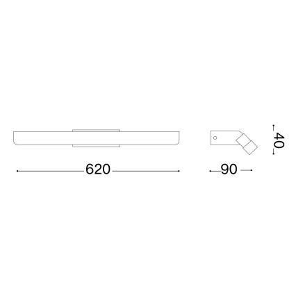 Ideal Lux - Badrumsspegel med LED-belysning RIFLESSO LED/16W/230V 62 cm CRI 90 IP54 skinande krom