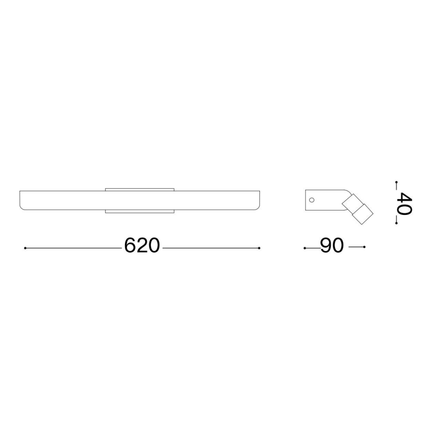 Ideal Lux - Badrumsspegel med LED-belysning RIFLESSO LED/16W/230V 62 cm CRI 90 IP54 skinande krom