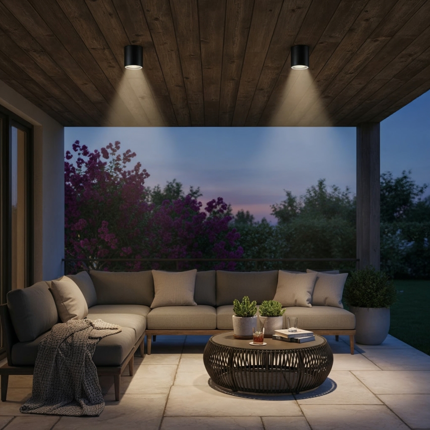 Ideal Lux - Badrumsspotlight GUN 1xGU10/28W/230V IP44 svart