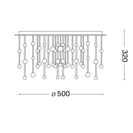 Ideal Lux - Dimbar LED ytmonterad ljuskrona ARMONY LED/48W/230V CRI 90 diameter 50 cm vit