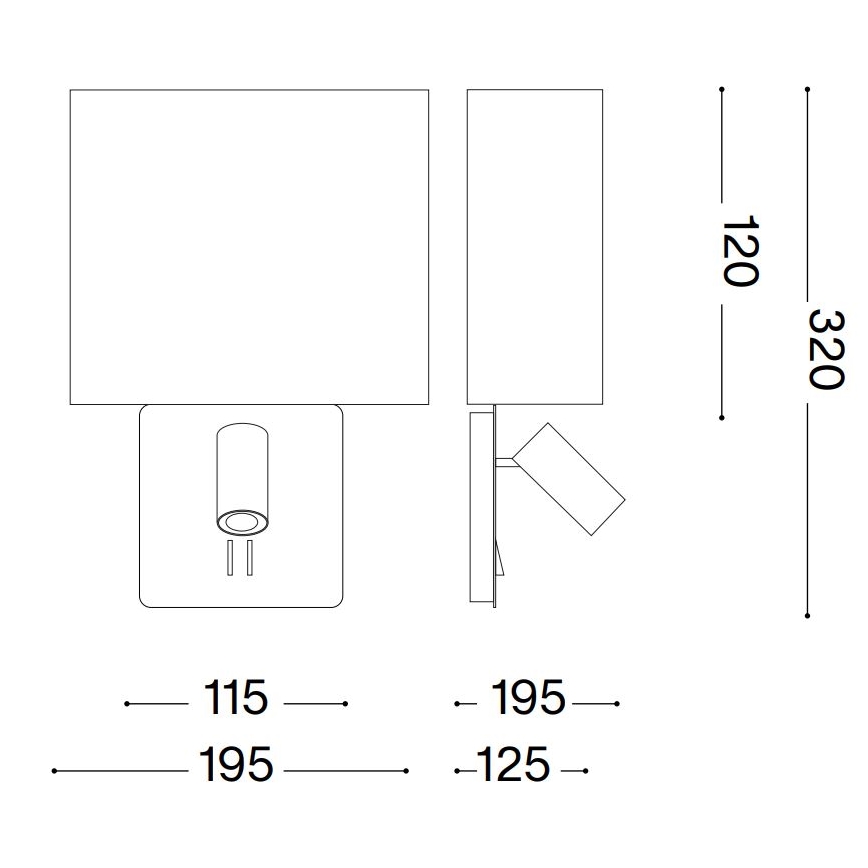 Ideal Lux - Ersättningslampskärm för vägglampa GEA beige