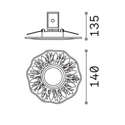 Ideal Lux - Infälld belysning  1xGU10/50W/230V gyllene