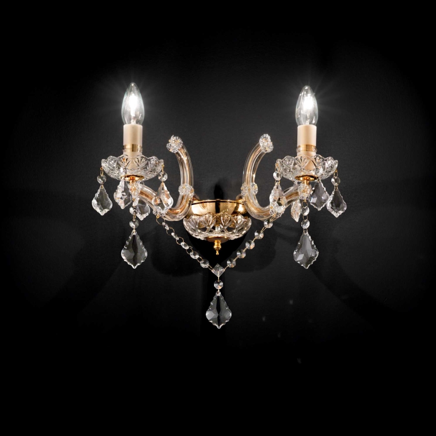 Ideal Lux - Kristall Vägglampa 2xE14/40W/230V guld
