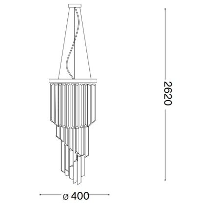 Ideal Lux - Kristallkrona med textilsladd CARLTON 8xE14/40W/230V diameter 40 cm skinande krom