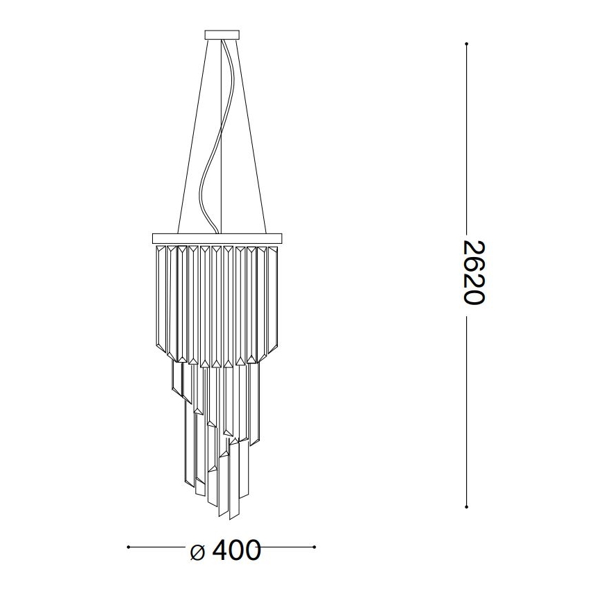 Ideal Lux - Kristallkrona med textilsladd CARLTON 8xE14/40W/230V diameter 40 cm skinande krom