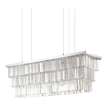 Ideal Lux - Kristallkrona med textilsladd MARTINEZ 8xE14/40W/230V skinande krom