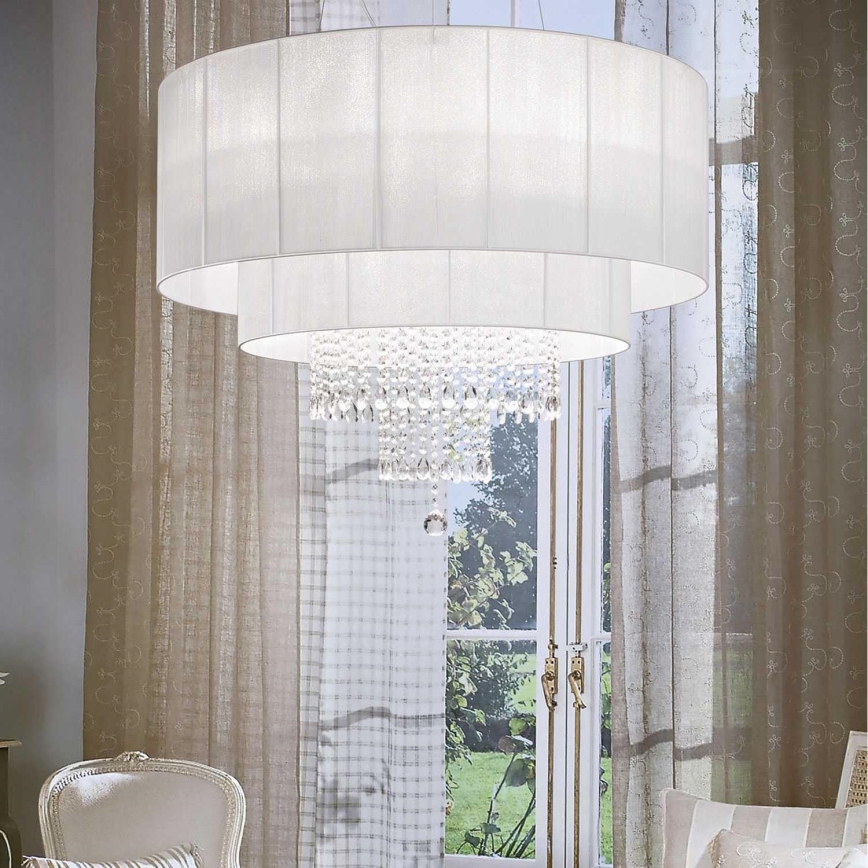 Ideal Lux - Kristallkrona med textilsladd OPERA 10xE27/60W/230V diameter 90 cm vit