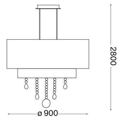 Ideal Lux - Kristallkrona med textilsladd OPERA 10xE27/60W/230V diameter 90 cm vit