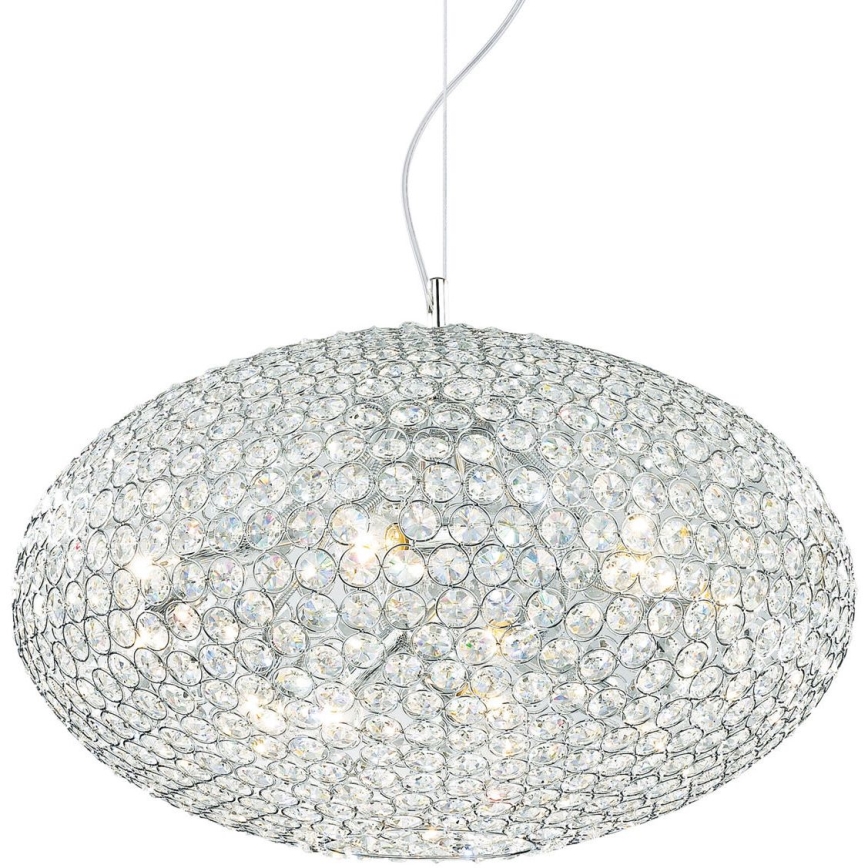 Ideal Lux - Kristallkrona med textilsladd ORION 12xE14/40W/230V diameter 60 cm silver